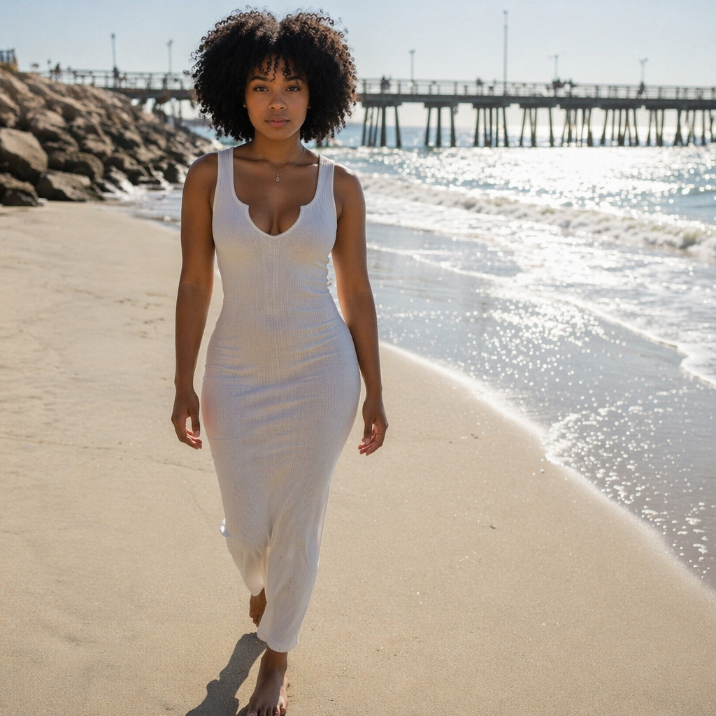 Soft focus body-con dress