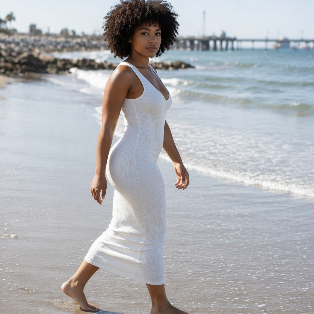 Soft focus body-con dress